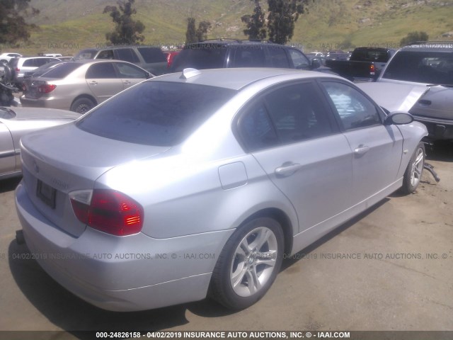 WBAVC57568NK78327 - 2008 BMW 328 I SULEV SILVER photo 4