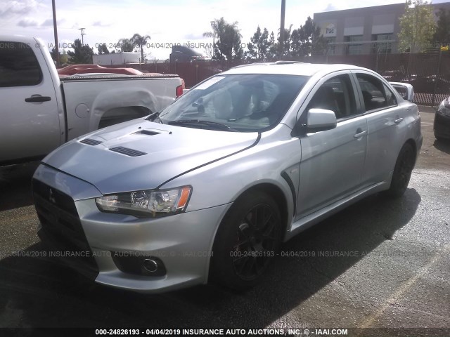 JA3AW86V48U049452 - 2008 MITSUBISHI LANCER EVOLUTION GSR SILVER photo 2