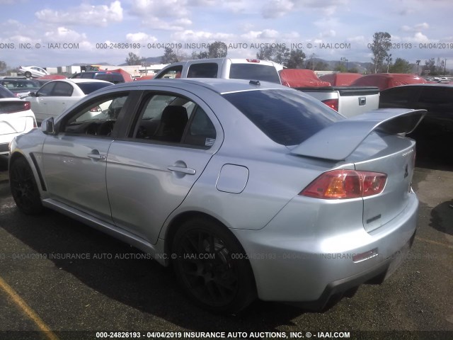 JA3AW86V48U049452 - 2008 MITSUBISHI LANCER EVOLUTION GSR SILVER photo 3