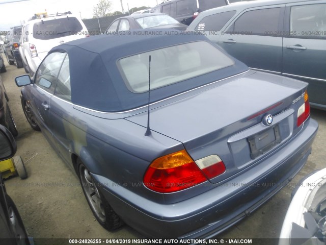 WBABS53441JU82205 - 2001 BMW 330 CI BLUE photo 3