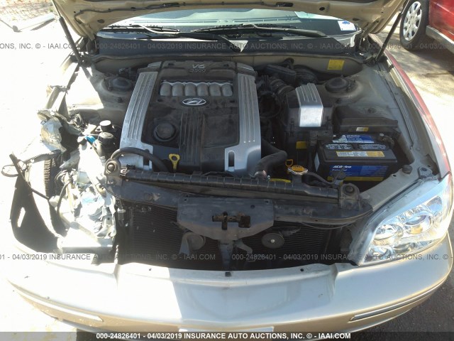 KMHFU45E55A403785 - 2005 HYUNDAI XG 350 GOLD photo 10