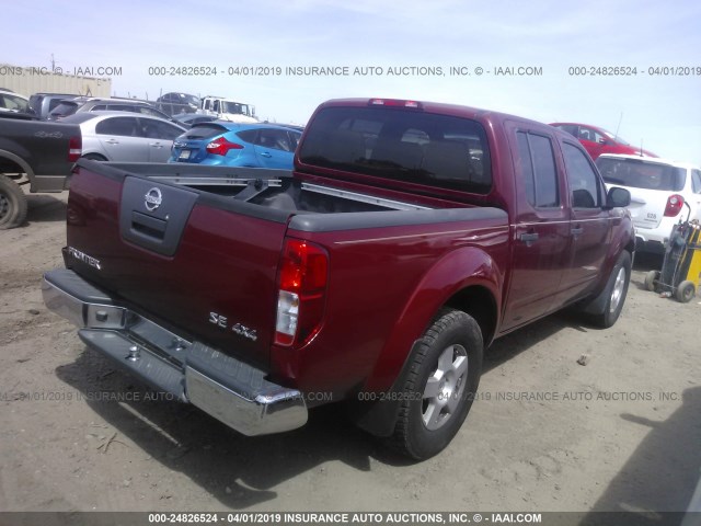 1N6AD07WX6C467336 - 2006 NISSAN FRONTIER CREW CAB LE/SE/OFF ROAD RED photo 4
