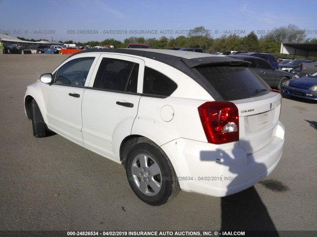 1B3HB28B27D231873 - 2007 DODGE CALIBER WHITE photo 3