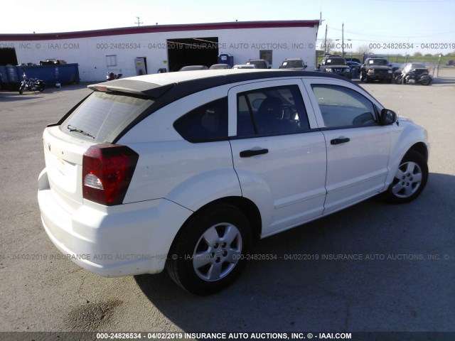 1B3HB28B27D231873 - 2007 DODGE CALIBER WHITE photo 4