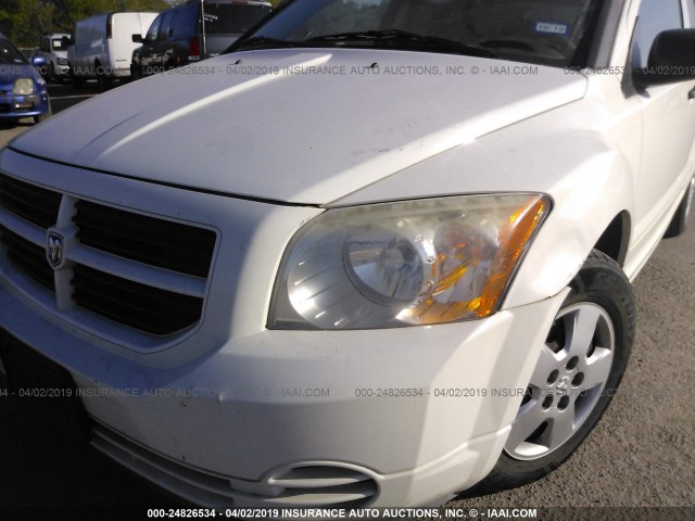 1B3HB28B27D231873 - 2007 DODGE CALIBER WHITE photo 6