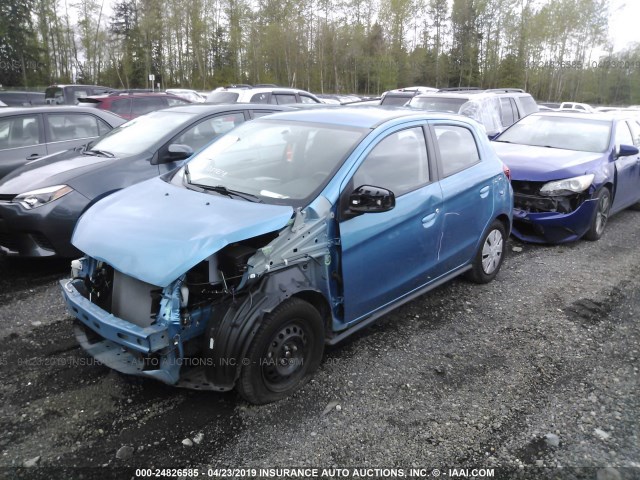 ML32A3HJ6FH051617 - 2015 MITSUBISHI MIRAGE DE BLUE photo 2