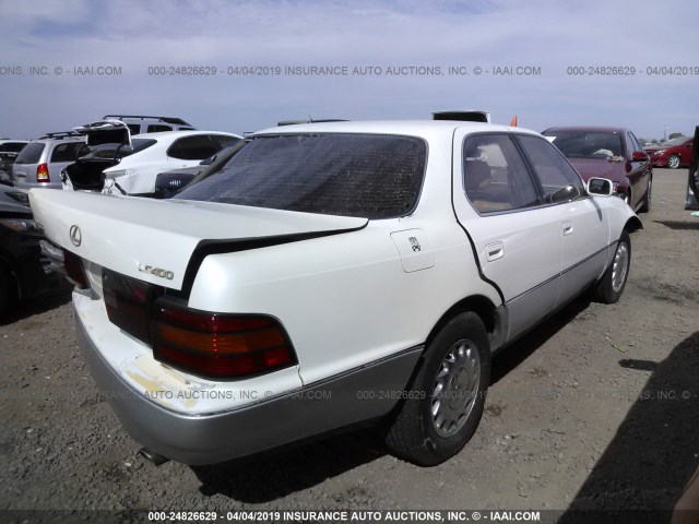 JT8UF11E1N0106172 - 1992 LEXUS LS 400 WHITE photo 4