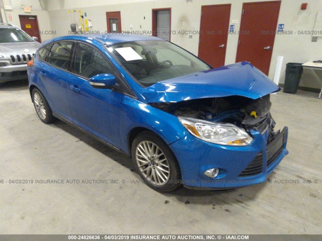 1FAHP3K24CL262546 - 2012 FORD FOCUS BLUE photo 1