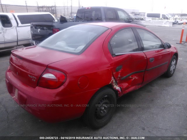 1B3ES26C13D187597 - 2003 DODGE NEON SE RED photo 4