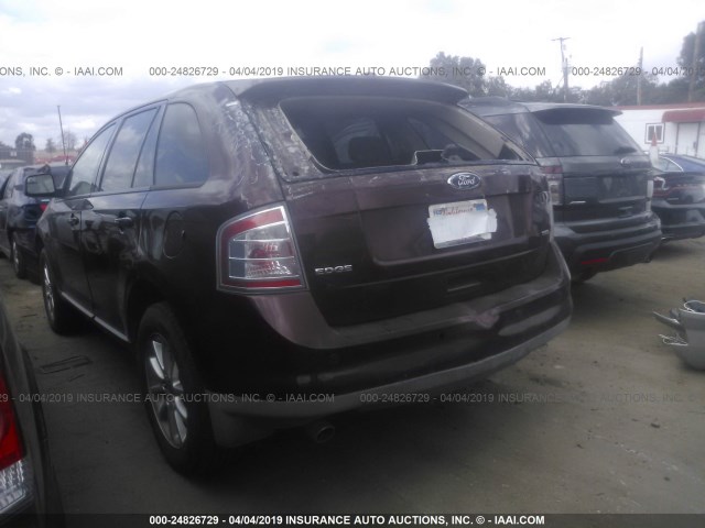 2FMDK38C79BA61008 - 2009 FORD EDGE SEL BURGUNDY photo 3