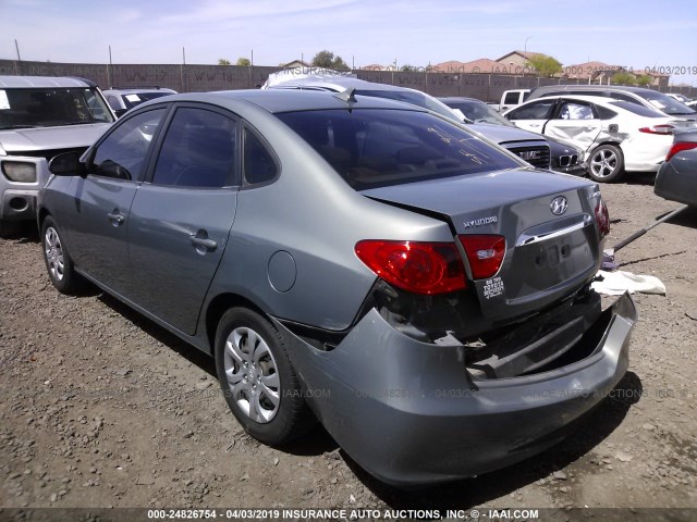 KMHDU4AD9AU944920 - 2010 HYUNDAI ELANTRA BLUE/GLS/SE GRAY photo 3