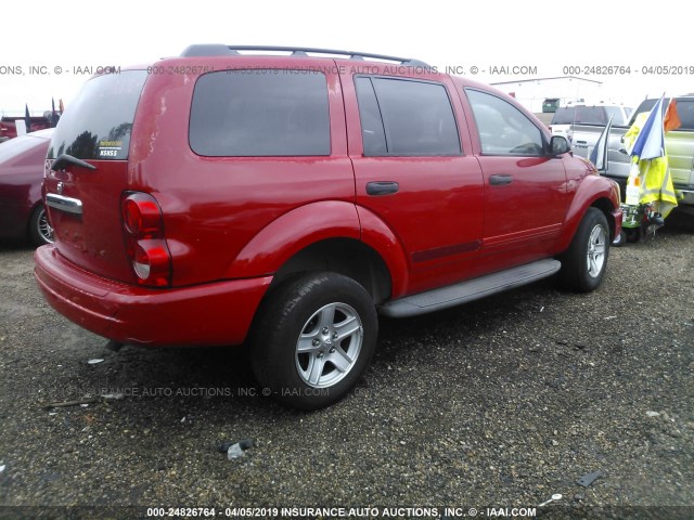 1D4HD48N34F202044 - 2004 DODGE DURANGO SLT RED photo 4