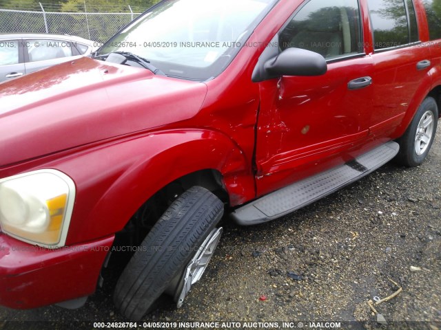 1D4HD48N34F202044 - 2004 DODGE DURANGO SLT RED photo 6