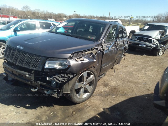 1C4RJFCG0FC159723 - 2015 JEEP GRAND CHEROKEE OVERLAND GRAY photo 2