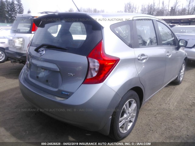 3N1CE2CP2FL392061 - 2015 NISSAN VERSA NOTE S/S PLUS/SV/SL/SR GRAY photo 4