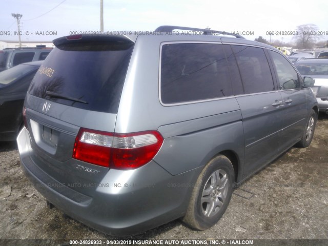 5FNRL386X5B059543 - 2005 HONDA ODYSSEY EXL GRAY photo 4