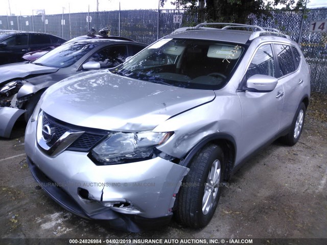 5N1AT2MT5EC792305 - 2014 NISSAN ROGUE S/SL/SV SILVER photo 2