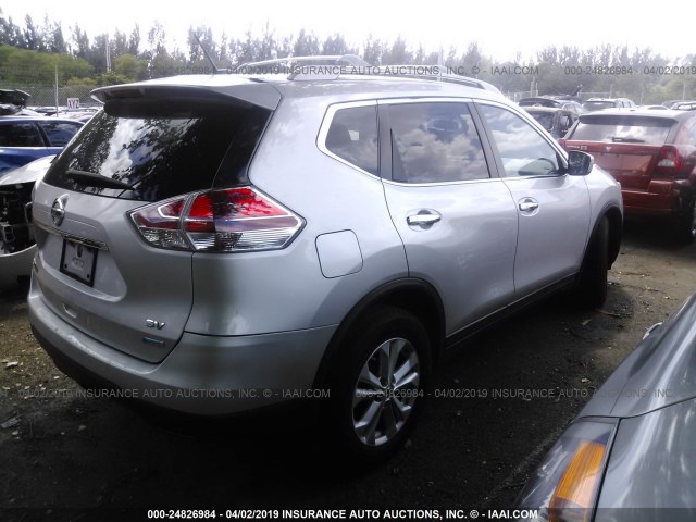 5N1AT2MT5EC792305 - 2014 NISSAN ROGUE S/SL/SV SILVER photo 4