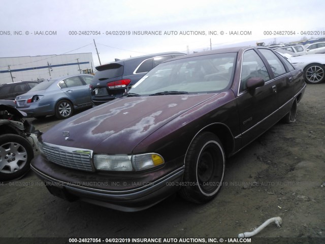 1G1BL53E6NR116058 - 1992 CHEVROLET CAPRICE BURGUNDY photo 2