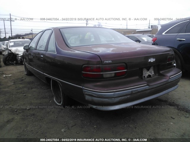 1G1BL53E6NR116058 - 1992 CHEVROLET CAPRICE BURGUNDY photo 3