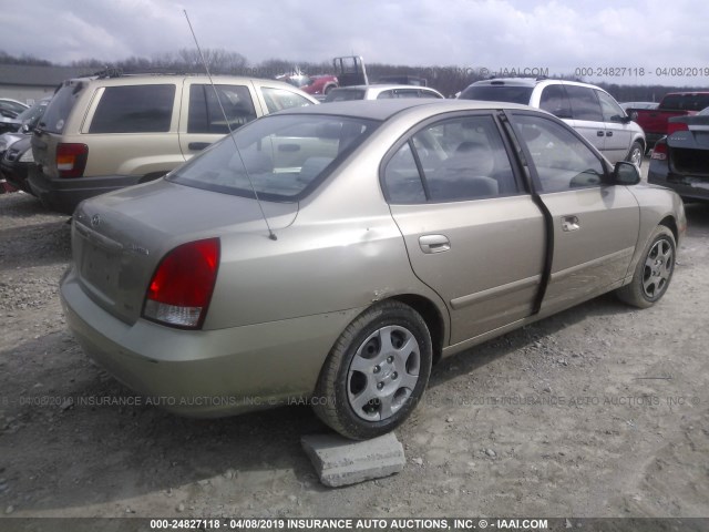 KMHDN45D03U470088 - 2003 HYUNDAI ELANTRA GLS/GT GOLD photo 4