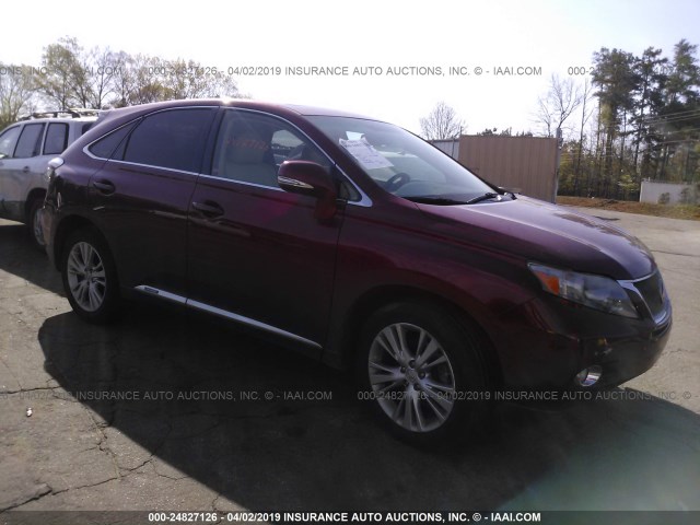 JTJZB1BA2A2402375 - 2010 LEXUS RX 450 RED photo 1