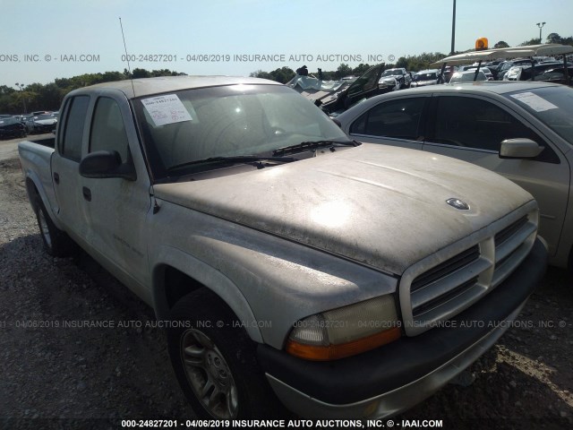 1B7HL38N72S587462 - 2002 DODGE DAKOTA QUAD SPORT/QUAD R/T SILVER photo 1