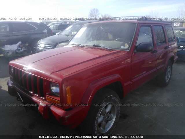 1J4FJ68S7WL264169 - 1998 JEEP CHEROKEE SPORT/CLASSIC RED photo 2