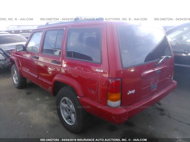 1J4FJ68S7WL264169 - 1998 JEEP CHEROKEE SPORT/CLASSIC RED photo 3