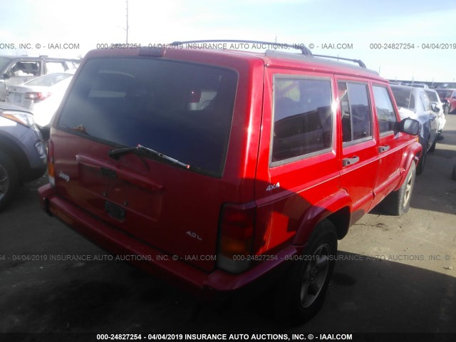 1J4FJ68S7WL264169 - 1998 JEEP CHEROKEE SPORT/CLASSIC RED photo 4