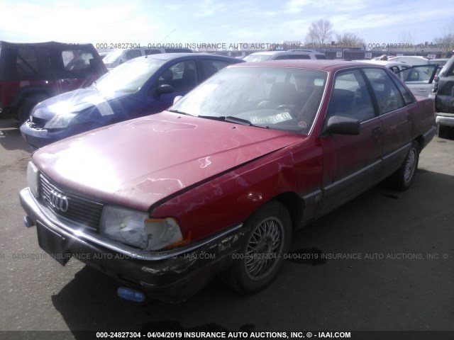 WAUCB0446KN034094 - 1989 AUDI 100 QUATTRO RED photo 2