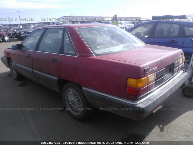 WAUCB0446KN034094 - 1989 AUDI 100 QUATTRO RED photo 3