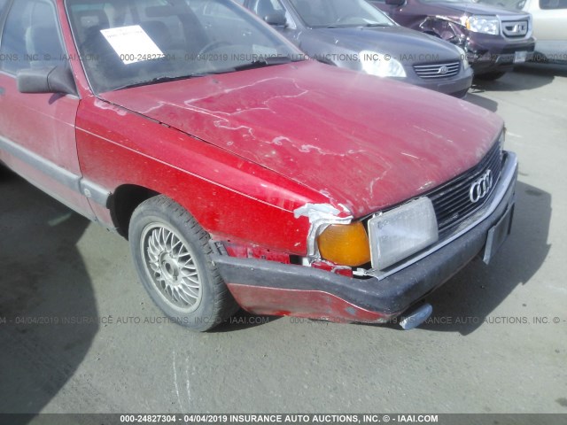 WAUCB0446KN034094 - 1989 AUDI 100 QUATTRO RED photo 6