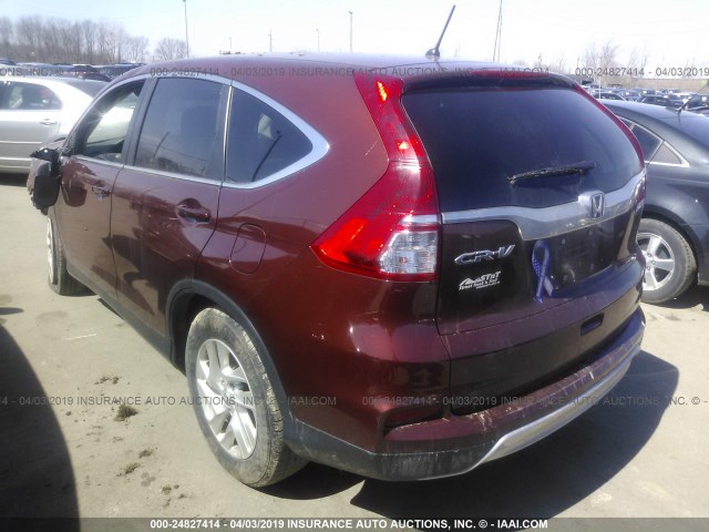2HKRM4H59FH685212 - 2015 HONDA CR-V EX MAROON photo 3
