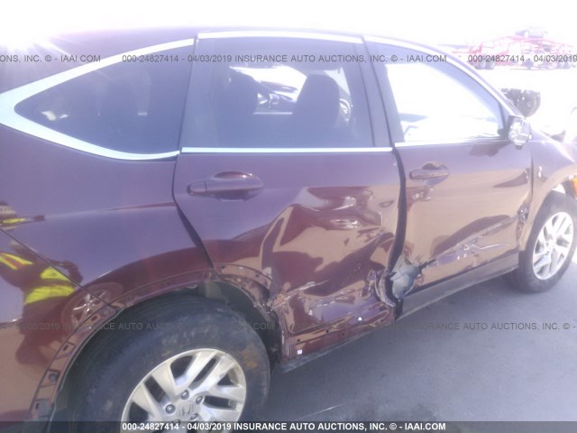 2HKRM4H59FH685212 - 2015 HONDA CR-V EX MAROON photo 6