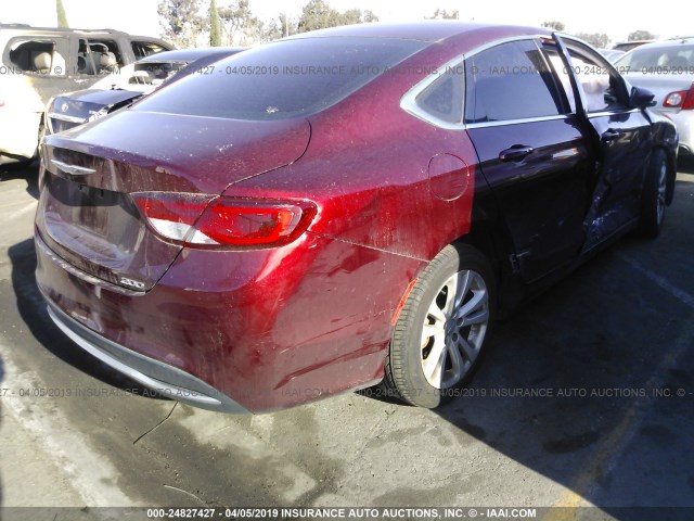 1C3CCCAB8FN729871 - 2015 CHRYSLER 200 LIMITED MAROON photo 4