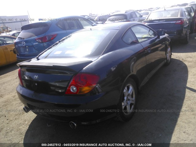 KMHHM65D64U138125 - 2004 HYUNDAI TIBURON BLACK photo 4