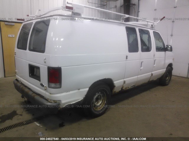 1FTRE14W91HB20007 - 2001 FORD ECONOLINE E150 VAN WHITE photo 4