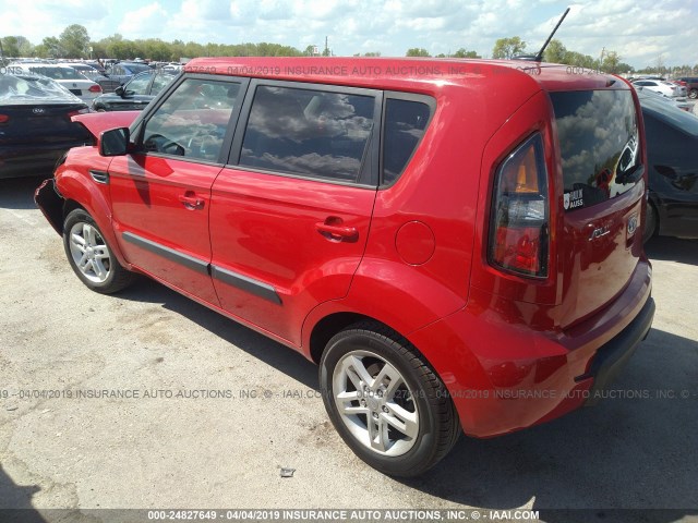 KNDJT2A22B7212223 - 2011 KIA SOUL +/!/SPORT RED photo 3