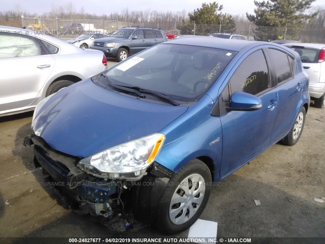 JTDKDTB36C1023884 - 2012 TOYOTA PRIUS C BLUE photo 2