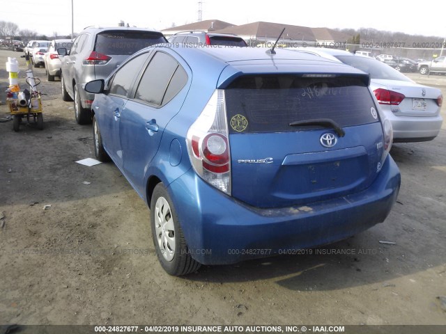 JTDKDTB36C1023884 - 2012 TOYOTA PRIUS C BLUE photo 3