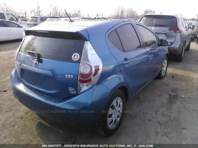 JTDKDTB36C1023884 - 2012 TOYOTA PRIUS C BLUE photo 4