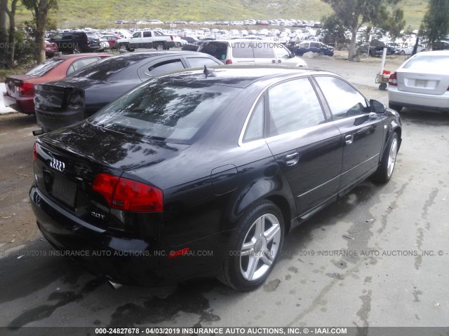 WAUAF78E08A018268 - 2008 AUDI A4 2.0T BLACK photo 4