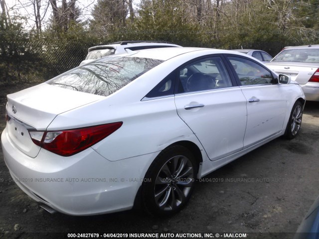 5NPEC4AC2BH067458 - 2011 HYUNDAI SONATA SE/LIMITED WHITE photo 4