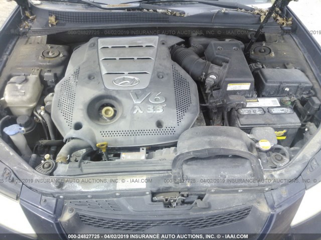 5NPEU46F86H003253 - 2006 HYUNDAI SONATA GLS/LX BLUE photo 10