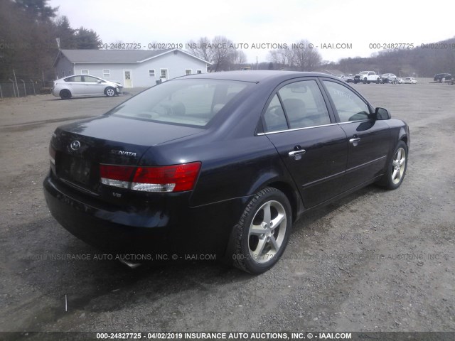 5NPEU46F86H003253 - 2006 HYUNDAI SONATA GLS/LX BLUE photo 4