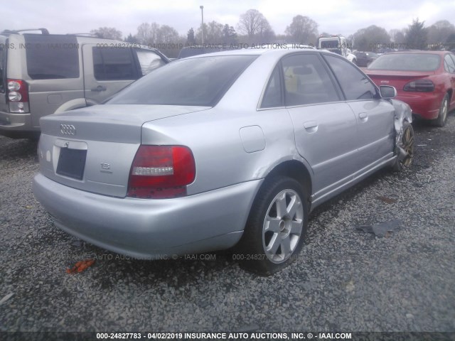 WAURD68D31A140591 - 2001 AUDI S4 2.7 QUATTRO SILVER photo 4