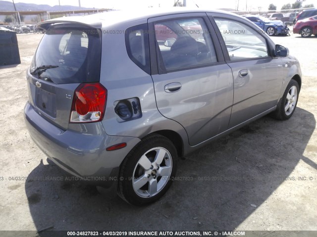 KL1TD66678B085927 - 2008 CHEVROLET AVEO LS GRAY photo 4