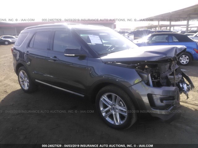 1FM5K7D84HGB22013 - 2017 FORD EXPLORER XLT GRAY photo 1