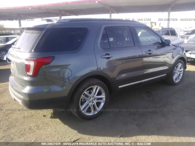 1FM5K7D84HGB22013 - 2017 FORD EXPLORER XLT GRAY photo 4